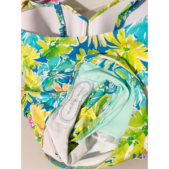 Bleu by Rod Beattie Plus Size Floral Shirred Bandeau Swimsuit Size 22W - Picture 8 of 9